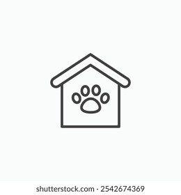 Pet shelter icon set in black color