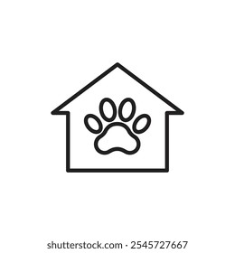 Pet shelter icon Simple thin outline