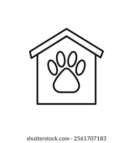 Pet shelter icon Simple thin line flat symbol