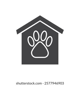 Pet shelter icon Simple thin line flat symbol