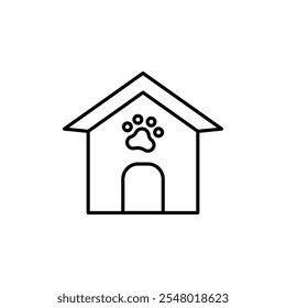 Diseño web del icono del refugio del animal doméstico en Vector