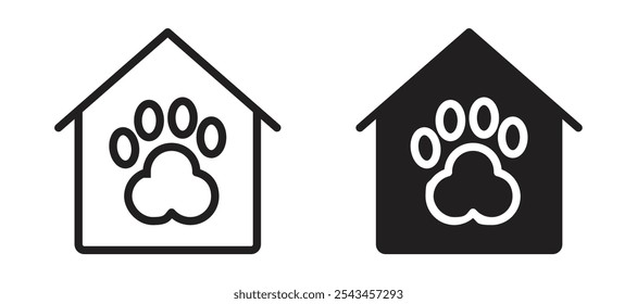 Vektor-Symbol des Tierheims in Schwarz.