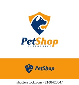 Pet Shield Logo Design Template. Pet logo concept vector. Emblem, Creative Symbol, Icon
