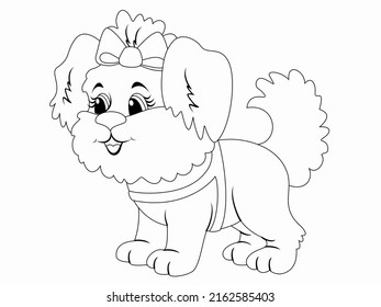 Pet Shih Tzu Breed Page Outline Stock Vector (Royalty Free) 2162585403 ...
