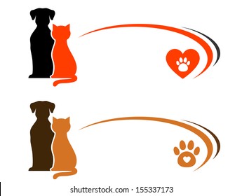 pet shop advertising with place for text and heart with paw