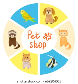 pet shop background. vector illustration