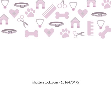 Pet shop banner in flat style. Vector illustration.
