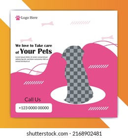 Pet shop banner for social media post and story template