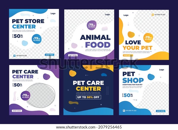 Pet shop banner for social media post and\
story template	