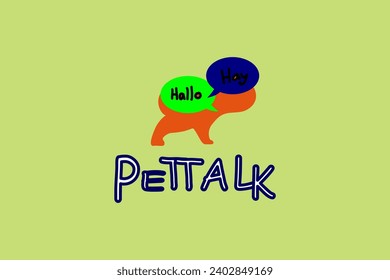 Pet shop banner template with logo badge and outline pattern in square form. Card flyer poster illustration with your text for veterinary clinic, zoo, petfood. Flat style vector illustration.