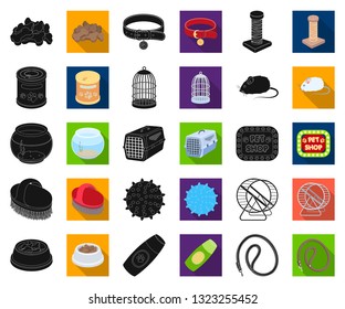 Pet shop black,flat icons in set collection for design.The goods for animals vector symbol stock web illustration.