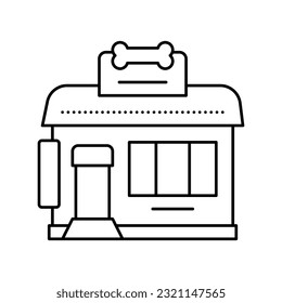 pet shop building line icon vector. pet shop building sign. isolated contour symbol black illustration