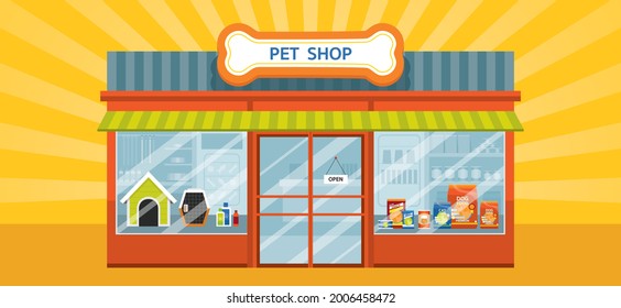 Pet Shop Building with Products and Equipments inside the Store