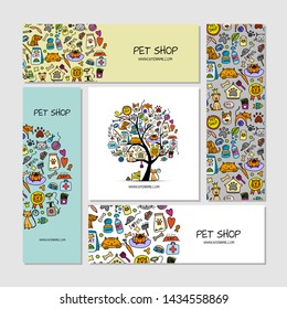 Pet shop, business cards design