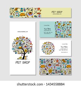 Pet shop, business cards design