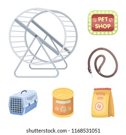 Pet shop cartoon icons in set collection for design.The goods for animals vector symbol stock web illustration.