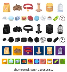 Pet shop cartoon icons in set collection for design.The goods for animals vector symbol stock web illustration.