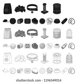 Pet shop cartoon icons in set collection for design.The goods for animals vector symbol stock web illustration.