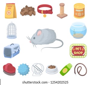 Pet shop cartoon icons in set collection for design.The goods for animals vector symbol stock web illustration.