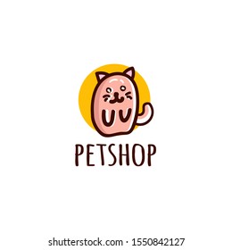Pet shop cat design vector design