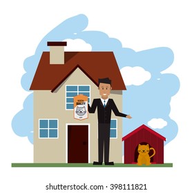 Pet shop with cat design, Vector illustration