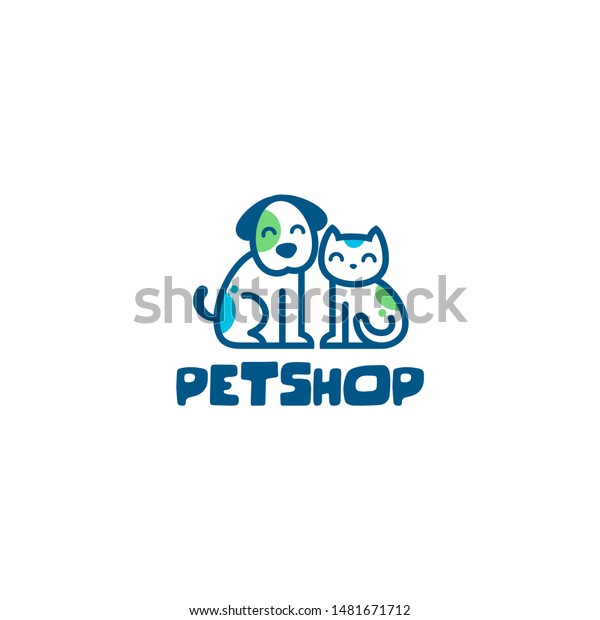 Pet Shop Cat Dog Logo Icon Stock Vector (Royalty Free) 1481671712