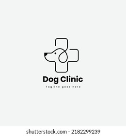 pet shop or clinic logo design. minimal pet clinic logo. line icon