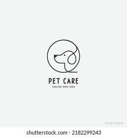 pet shop or clinic logo design. minimal pet clinic logo. line icon