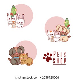 Pet shop cute cartoons