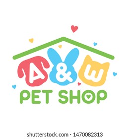 pet shop, cute pet shop logo