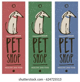 Pet Shop Design label Sketch style