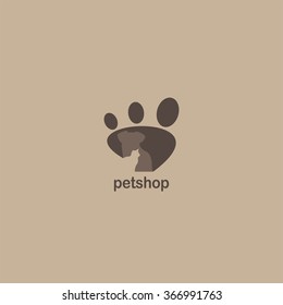 Pet Shop design logo & Icon. Vector Illustration.