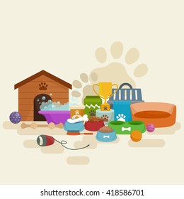 Pet shop, dog goods and supplies, store products for care