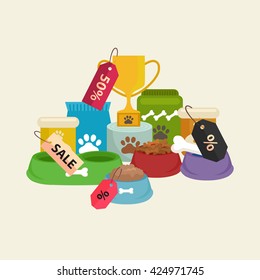 Pet shop, dog goods and supplies, store products for care