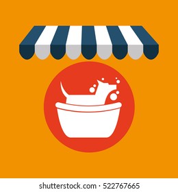 pet shop with dog groomming vector illustration eps 10