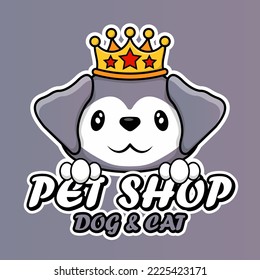 pet shop dog logo grooming and care store vector illustration character logo