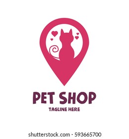 Pet shop, dog lover logo design template