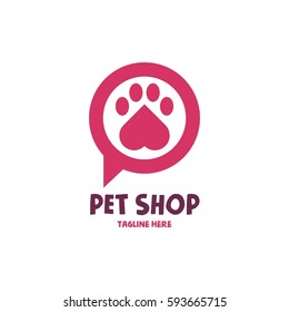 Pet shop, dog lover logo design template