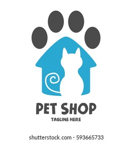 Pet shop, dog lover logo design template