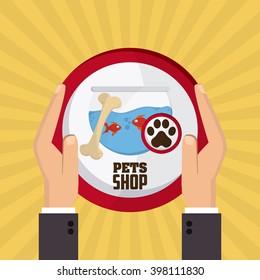 Pet shop with fish  design, Vector illustration