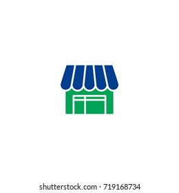 Pet shop flat icon. Single high quality symbol of line animal vector for web design or mobile app. Color sign of shop for design logo. Single pictogram on white background