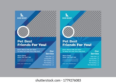 Pet shop Flyer design Template,Vector Illustration Design 