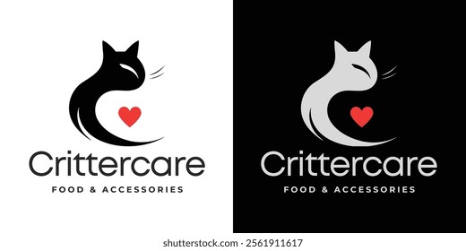 Pet shop ,food and accessories logo design with using dog and cat icon vector template