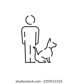Pet shop icon. Pet accessory. Pet shop supermarket. Pets, vitamin, food, toy. Thin line icon representing animals, pets and veterinary healthcare. Security or Guard