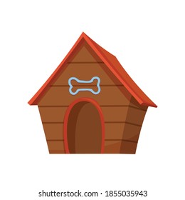 Pet shop icon. Dog House. Pet accessory. Vector illustration in flat style clip art. Petshop supermarket