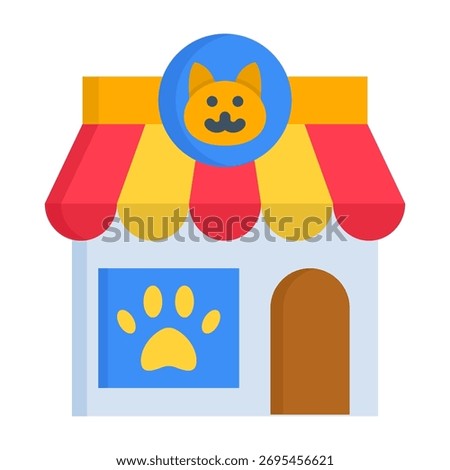 Pet Shop Icon Flat Style Vector Illustration