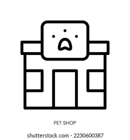 pet shop icon. Line Art Style Design Isolated On White Background