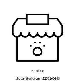 pet shop icon. Line Art Style Design Isolated On White Background