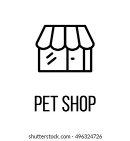 Pet shop icon or logo in modern line style. High quality black outline pictogram for web site design and mobile apps. Vector illustration on a white background.