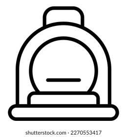 Vector de contorno de icono de tienda de mascotas. Gato de casa. Mobiliario de torre